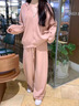媽媽本色孕婦套裝時(shí)尚洋氣時(shí)髦粉色連帽上衣衛衣休閑兩件套2025新款春秋女 粉色套裝 L 曬單實(shí)拍圖