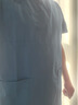 ANNO安諾/ANNO 洗手服刷手衣男女衣服手術(shù)護(hù)士服短袖衣 可定制印花繡 湖藍(lán)色 L 曬單實拍圖