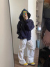 派吉鯊藏青色連帽開衫衛(wèi)衣女秋冬季新款小個子韓系休閑深秋外套 藏青色【春秋】 薄款 M 曬單實拍圖