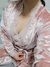 莫代爾睡衣性感方便房事女金絲絨三件套裝純欲睡裙春秋冬季帶胸墊家居服 【粉】長(cháng)褲吊帶+睡袍 MWS011 L 建議100-115斤 曬單實(shí)拍圖