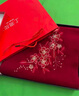 上海故事羊毛圍巾女士秋冬本命年紅色刺繡披肩圍脖38婦女節(jié)禮物送媽媽禮盒 桃花酒紅【禮盒裝】 180*30cm 曬單實(shí)拍圖