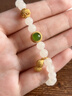 豆蔻時(shí)光6mm和田玉白玉手串碧玉古法銀花球花生吊墜玉石手鏈生日禮物女款 曬單實(shí)拍圖