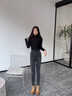 Jret煙灰色緊身高腰牛仔褲女2025年春夏新款顯瘦修身小腳褲子薄絨 煙灰色 25 一尺八 曬單實(shí)拍圖