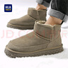 海瀾之家雪地靴男鞋秋季加絨加厚保暖防滑戶(hù)外短靴牛皮高幫鞋子男東北棉鞋 卡其款 41 曬單實(shí)拍圖