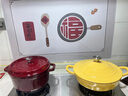 LIDEER COOKWARE琺瑯海鮮鍋悶燉鍋焗飯煲湯鑄鐵微壓電磁爐通用多用媽咪鍋 奶酪黃 30cm 曬單實(shí)拍圖