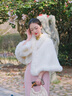 艾方鳥披肩斗篷女秋冬外搭新娘婚紗禮服結(jié)婚禮旗袍敬酒服外套大毛領(lǐng)披肩 白色 均碼 曬單實拍圖