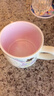星巴克杯子高顏值魚(yú)鱗女神印章銅牌馬克杯陶瓷杯辦公室時(shí)尚桌面咖啡水杯 炫彩櫻花陶瓷馬克杯355ml 曬單實(shí)拍圖