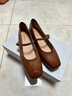 森達瑪麗珍鞋女款2025春秋新款簡(jiǎn)約舒適低跟淺口單鞋ZTF63AQ5 棕色 37 曬單實(shí)拍圖