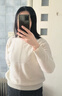 金菊加厚【100%綿羊毛】高領(lǐng)日常落肩袖絞花毛衣女士羊毛衫 白色F 曬單實(shí)拍圖