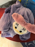 迪士尼（DISNEY）童裝兒童女童舒棉絨連帽睡袍抑菌抗靜電家居服24冬DB442LE05紫140 曬單實(shí)拍圖
