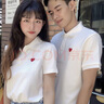 林中尋結(jié)婚證衣服情侶裝領(lǐng)證登記訂婚夏裝白色愛心短袖polo結(jié)婚紀(jì)念日 白色(愛心刺繡款)上衣 常規(guī) L 女【108-116斤左右】 曬單實拍圖