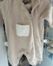 戴維貝拉（DAVE＆BELLA）新生兒爬服嬰兒連體衣0-6個月寶寶衣服冬季新款牛奶絨男寶睡衣 卡其色【現(xiàn)貨】 80cm（建議身高73-80cm） 曬單實拍圖