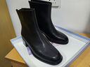 金利來(lái)（Goldlion）女靴秋冬單靴優(yōu)雅女鞋牛皮增高粗跟時(shí)裝靴G608440067黑色37 曬單實(shí)拍圖