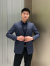 沙馳（SATCHI）男裝男士套裝西服上衣羊毛商務(wù)精英職場(chǎng)婚禮帥氣易打理西裝男 牛仔藍戧駁領(lǐng)上裝 52 A/180/配套褲子請聯(lián)系客服 曬單實(shí)拍圖