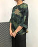 意枕上香云紗中式上衣國(guó)風(fēng)盤扣小衫女士洋氣春新款媽媽高貴女裝上衣 祥云(黑) 2XL 建議115-130斤 曬單實(shí)拍圖