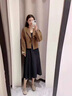 艾柔丹春秋季新款連衣裙女裝百搭氣質(zhì)顯瘦短外套女赫本風(fēng)半身裙套裝裙子 咖色外套+黑色西裝半裙 S 曬單實(shí)拍圖