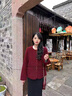 茉衣雅（MOYIYA）圣誕紅色羊羔毛外套女冬季皮毛一體本命新年新娘回門(mén)厚外套 酒紅色【常規款】 L 103-123 曬單實(shí)拍圖