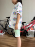 moonkids女童打底褲夏季短褲運動瑜伽褲子薄款五分鯊魚褲兒童速干2025寶寶 1768綠漸變五分褲 110 cm 曬單實拍圖