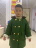 G.DUCKKIDS兒童軍棉大衣加棉加厚中長(cháng)款男女童外套東北軍綠寶寶棉衣加絨冬季 綠色 110 建議身高100-110cm年齡4-5歲 曬單實(shí)拍圖