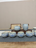 一品仟堂青花汝窯纏枝蓮功夫茶具套裝整套西施壺蓋碗家用高檔套餐陶瓷 纏枝蓮汝窯西施壺9件套+茶盤 曬單實拍圖