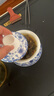 思米花蓋碗茶杯家用陶瓷三才青花瓷泡茶碗帶蓋大號不燙手青花茶具茶杯 帶金蓮花（200ml） 曬單實(shí)拍圖