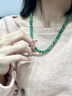 周大生逸山青手串非洲翠項鏈珠串碧綠項鏈送女友長輩生日禮物生日禮物 青玉案混搭色天然項鏈（8mm） 曬單實拍圖
