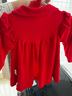 優(yōu)奇周歲女寶寶禮服嬰兒衣服公主裙抓周冠衣百日宴紅色蛇年新年連衣裙 曬單實(shí)拍圖