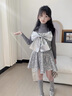 OVE女童短裙2025春季新款兒童春裝洋氣亮片裙子公主裙大童a字半身裙 6005銀灰色【亮片短裙】 160 cm 曬單實(shí)拍圖