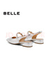 百麗（Belle）時(shí)尚方頭包頭涼鞋女商場(chǎng)同款真皮舒適單鞋3SS30BH5 銀色 38 (240mm) 曬單實(shí)拍圖