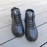 花花公子（PLAYBOY）男鞋秋冬季高幫鞋子男士時(shí)尚板鞋男款潮流小白鞋 黑色 42 曬單實(shí)拍圖