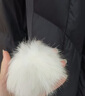 艾萊依甜美毛球羽絨服女質(zhì)感狐貍毛領(lǐng)長(cháng)款連帽保暖鴨絨外套 炭黑S 曬單實(shí)拍圖