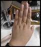 福韻瑞金包銀古法素圈戒指簡(jiǎn)約實(shí)心結(jié)婚首飾999金包銀情侶對(duì)戒女友禮物 光面女款 5mm 曬單實(shí)拍圖