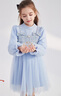 笛莎（DEESHA）童裝女童加絨連衣裙秋冬新年款禮服兒童優(yōu)雅假兩件香風(fēng)連衣裙 藍(lán)色 160 曬單實(shí)拍圖