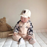 G.DUCKKIDS嬰幼兒春秋季連體衣雙層卡通純棉寶寶外套0-12個月外出服超萌哈衣 黑杏 73 曬單實拍圖