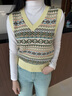 Teenie Weenie小熊針織T恤2025秋季新款復古費爾島條紋毛衣背心女 黃色 M (165) 曬單實(shí)拍圖