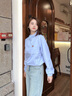 TOMMY JEANS【輕薄連帽】25秋冬女裝復古潮流美式休閑運動夾克外套 天藍色C3Q M （推薦：115-125斤） 曬單實拍圖