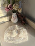 李晨曦（Lichenxi）嬰兒印度帽子夏季薄款蕾絲花邊鏤空透氣女寶寶套頭帽護(hù)囟門胎帽潮 麗蕾絲蝴蝶結(jié)貼花印度帽—米色 適合3-18個(gè)月寶寶頭圍40-48CM 曬單實(shí)拍圖