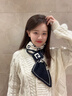 SOMUBAY交叉長(cháng)條毛線(xiàn)小圍巾女冬季雙層防寒保暖針織圍脖百搭洋氣新年禮物 黑色 G  （小圍巾） 曬單實(shí)拍圖