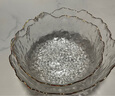 博為 沙拉碗家用甜品碗日式透明創(chuàng  )意玻璃蔬菜水果早餐描金攪拌碗 金邊沙拉碗（大號+中號） 曬單實(shí)拍圖