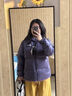 駱駝（CAMEL）【泡泡】羽絨服冬季新輕型保暖外套短款面包服 A33CR07144X，拂袖紫男女 (700蓬) S 曬單實拍圖