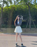 蜜樂奇韓系早秋外套女2025新款春秋薄款設(shè)計感小個子香風(fēng)短款夾克小上衣 白色 M 曬單實拍圖