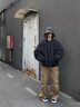 NYING美式麂皮絨棉服男冬季新款高街潮牌加厚保暖寬松百搭立領(lǐng)棉衣外套 967卡其色 XL (135-150斤) 曬單實(shí)拍圖