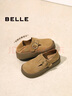 百麗（Belle）趙今麥同款雪頂咖啡勃肯鞋女商場(chǎng)款單鞋D7K1DAM5預售 卡其色-兩穿勃肯 35 (225mm) 曬單實(shí)拍圖