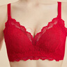 都市麗人本命年內衣女軟支撐手掌杯小胸聚攏胸罩薄款蕾絲紅色文胸2B32A6 曬單實(shí)拍圖
