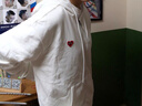 查爾斯桃心開衫連帽衛(wèi)衣男女純色挺括簡約上衣外套休閑運動開衫 白色 L  曬單實拍圖