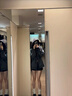 皓娥 毛呢短裙女春秋a字裙小個子褲裙遮胯顯瘦百搭包臀裙半身裙褲裙 毛呢短裙黑色【M】 曬單實拍圖