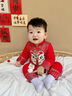 貝瑞加（Babyprints）寶寶連體衣加厚夾棉新年哈衣春節(jié)紅色爬服百天喜慶衣服保暖 73 曬單實拍圖