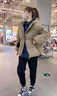 派吉鯊短款女士棉衣棉服2025冬裝新款小個子棉襖外套夾棉保暖加厚面包服 青棕色 XL (建議110斤-125斤) 曬單實拍圖