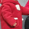 LVVCUU女童加絨毛呢外套冬季兒童裝2025新年紅色衣服小童洋氣甜美呢大衣 紅色 110 cm 曬單實(shí)拍圖