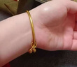 興穎金包銀兩世歡手鐲女古法傳承實(shí)心24K黃金999足金荷花蓮蓬吊墜鐲子 金1.4克-總重約30克-64圈口兩世歡手鐲 曬單實(shí)拍圖